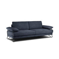 SOFA LORI 3-Sitzer, dunkelblau - Schwarz/Dunkelblau, Holzwerkstoff/Textil (245/87/96cm) - Courtois Laville