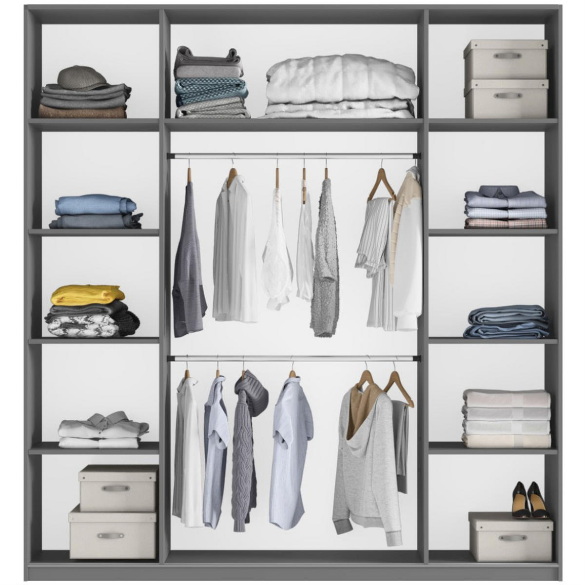 SCHWEBETÜRENSCHRANK Rossa mit 2 Türen und Spiegel, 200 cm, Weiß - Weiß, Holzwerkstoff (200/244/65cm) - Beautysofa