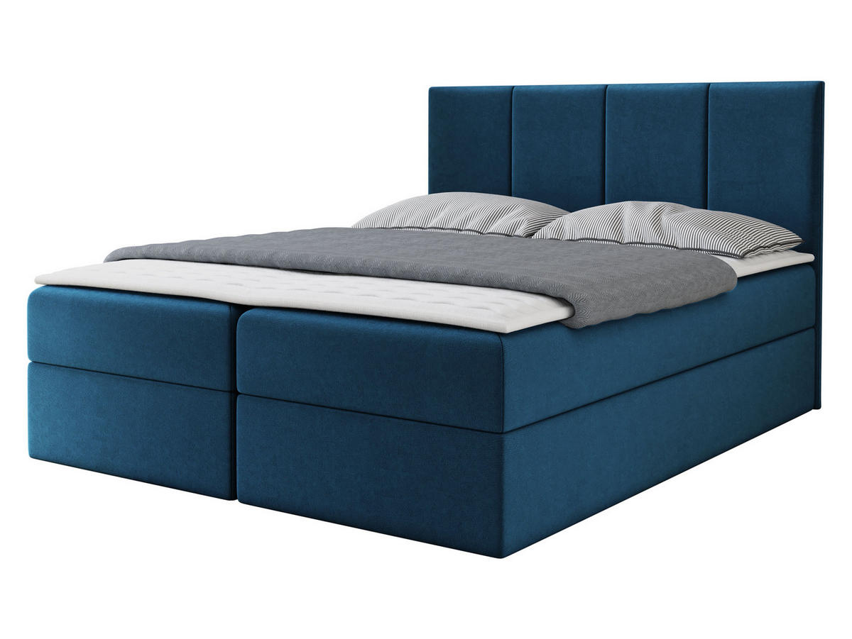 BOXBETT Rebos - Blau, Holz/Textil (180/200cm) - MIRJAN24