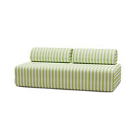 2-3-SITZER-GARTENSOFA mit Streifen in Weiß und Anisgrün - Hellgrün, Textil (95/70.5/190cm)