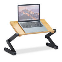 LAPTOPSTÄNDER Natur Schwarz Bambus Aluminium verstellbar - Multicolor, Holz/Kunststoff (26/60/47.5cm) - Relaxdays