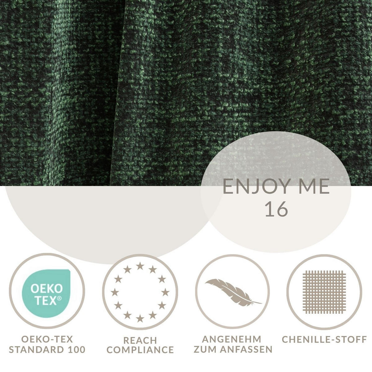 POLSTERBETT Maumere Dunkelgrün 140/200 cm im Chenille-Stoff - Dunkelgrün/Schwarz, Holz/Holzwerkstoff (140/200cm) - Maison de Reve