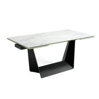 ESSTISCH Rechteckig Schwarz Weiß 180/90/75 cm - Schwarz/Weiß, Stein/Metall (90/180/75cm) - ANGEL CERDA