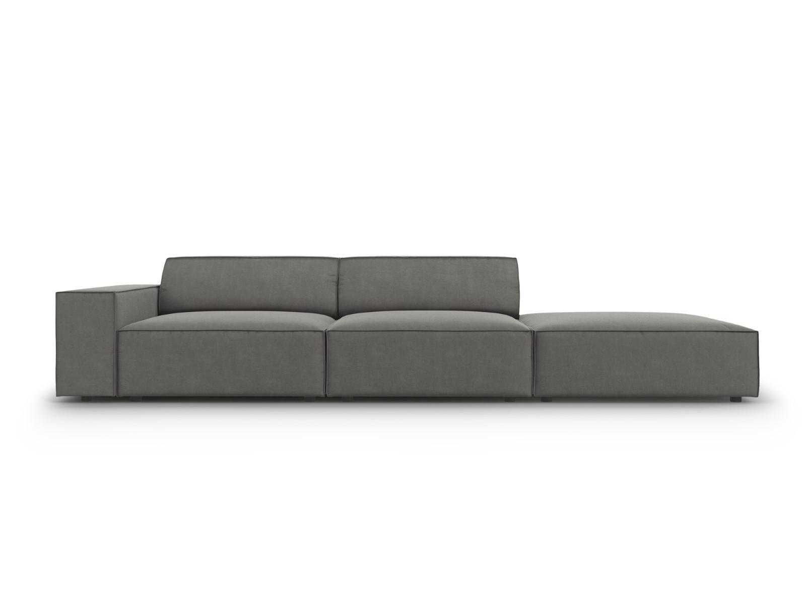 SOFA Jodie aus Samt hellgrau 3 Sitzplätze - Hellgrau, Textil (262/70/102cm) - Micadoni