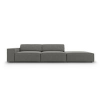 SOFA Jodie aus Samt hellgrau 3 Sitzplätze - Hellgrau, Textil (262/70/102cm) - Micadoni