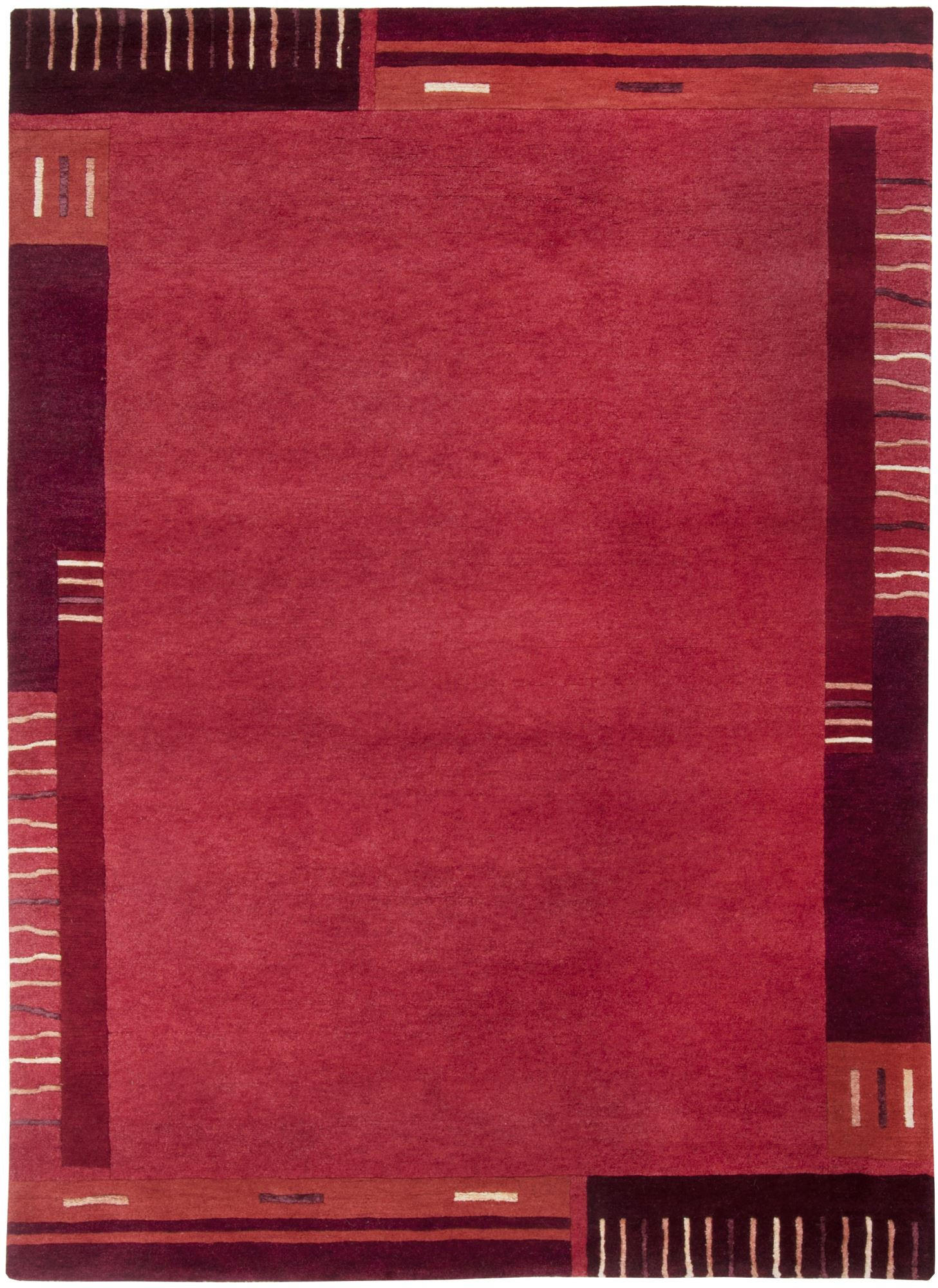 HANDKNÜPFTEPPICH Kailash 140x200 cm - Rot, Textil (140/200cm) - THEKO