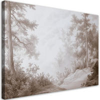 WANDBILD wald im nebel - Braun, Textil (60/40cm) - Feeby