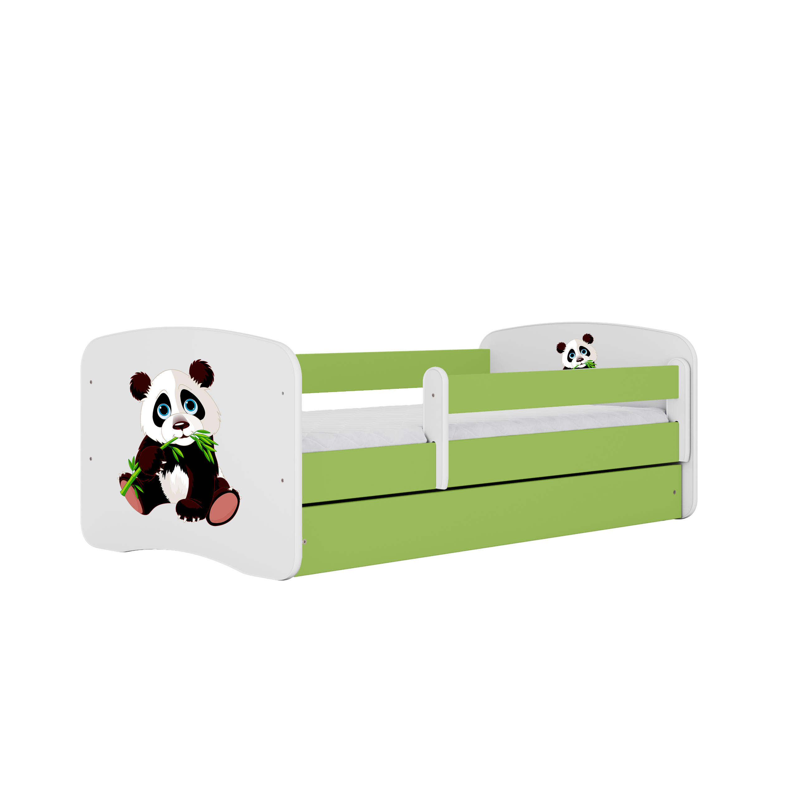 KINDERBETT Panda 2 mit Schublade 140/70 80/61/144 - Grün, Holzwerkstoff (70/140cm) - RAUMHIRSCH FURNITURE