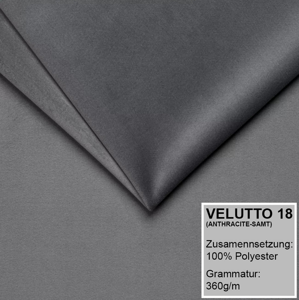 POLSTERBETT SONIC mit Matratze H2 180x200 Dunkelgrau - Dunkelgrau, Textil (180/200cm) - A&J MöbelLand