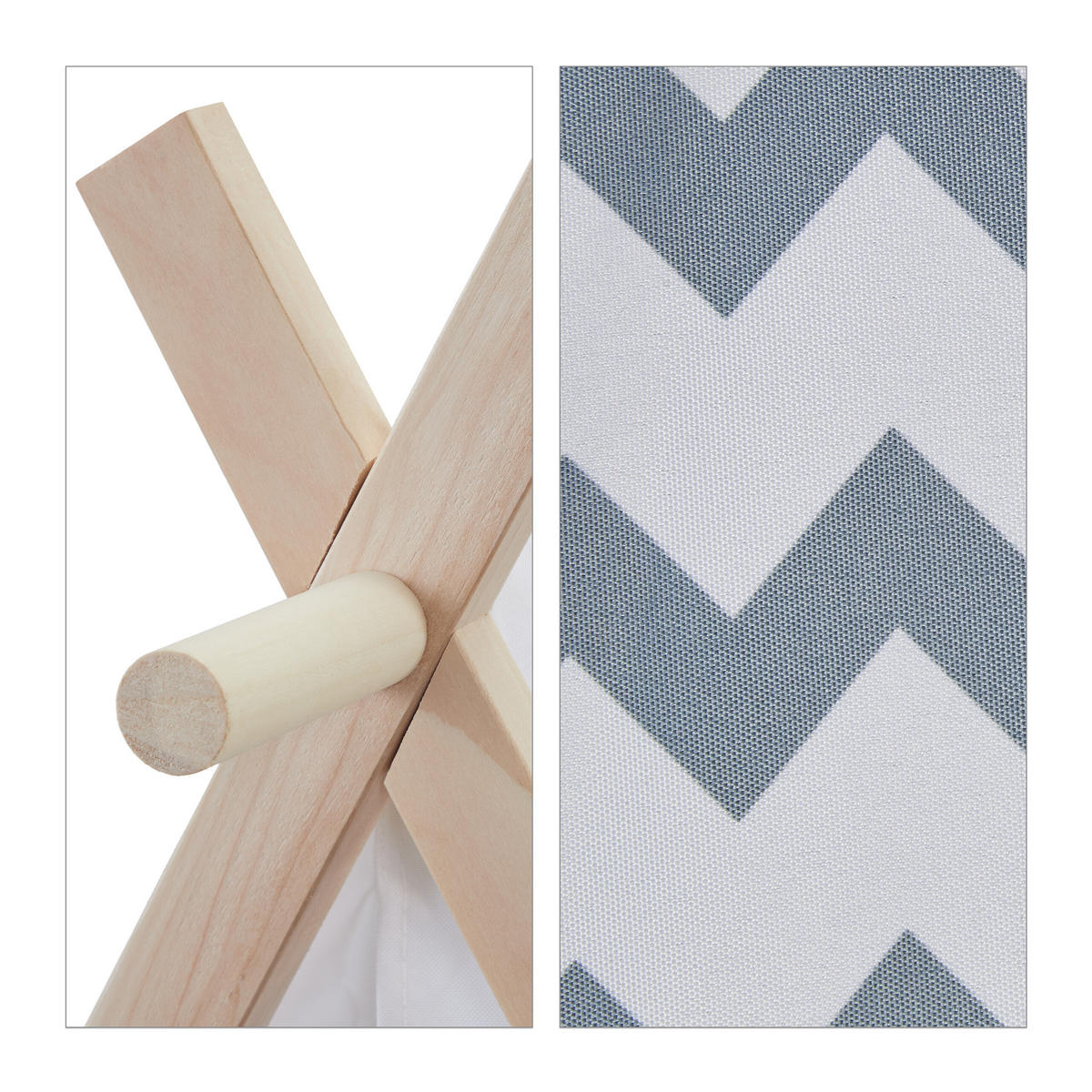 TIPIZELT - Weiß, Holz/Textil (92/120cm) - Relaxdays