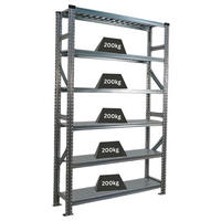 FACHBODENREGAL Proximo Stecksystem 210x120x32cm 6 Ebenen Beidseitig nutzbar Verzinkt - Silberfarben, Metall (120/210/32cm) - PROREGAL