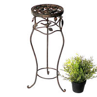 BLUMENHOCKER rund Metall Braun antik 19/19/52 cm - Braun, Metall (19/52/19cm) - DanDiBo
