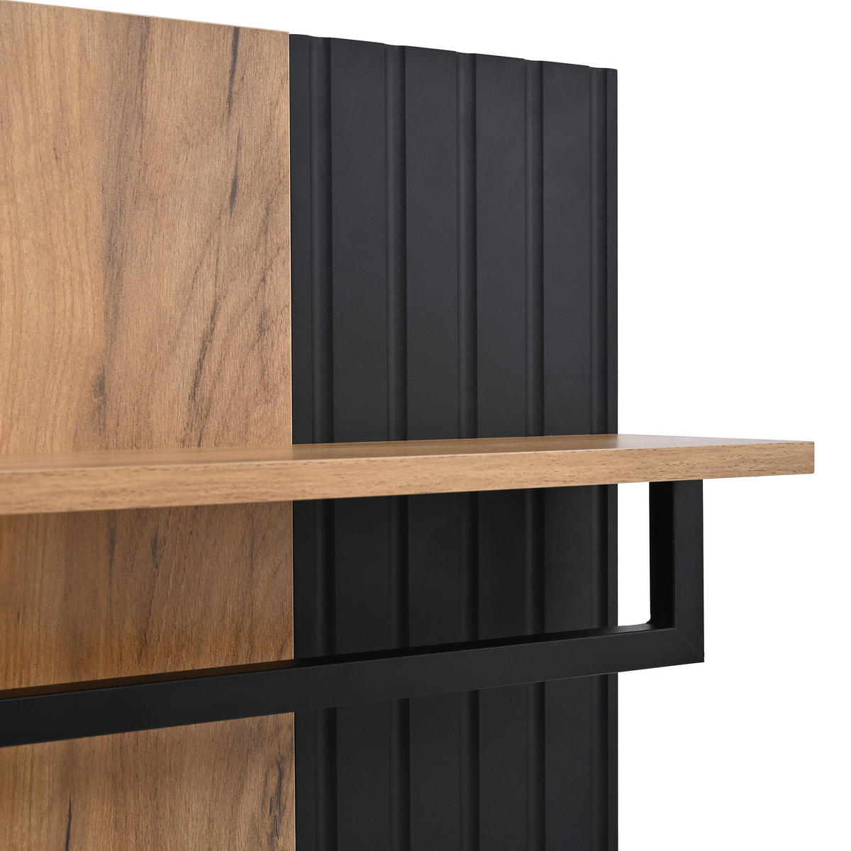 SCHUHSCHRANK aus Spanplatte 70x36x146cm in Natur mit 3 Haken - Naturfarben, Holzwerkstoff (70/146/36cm) - Modfu