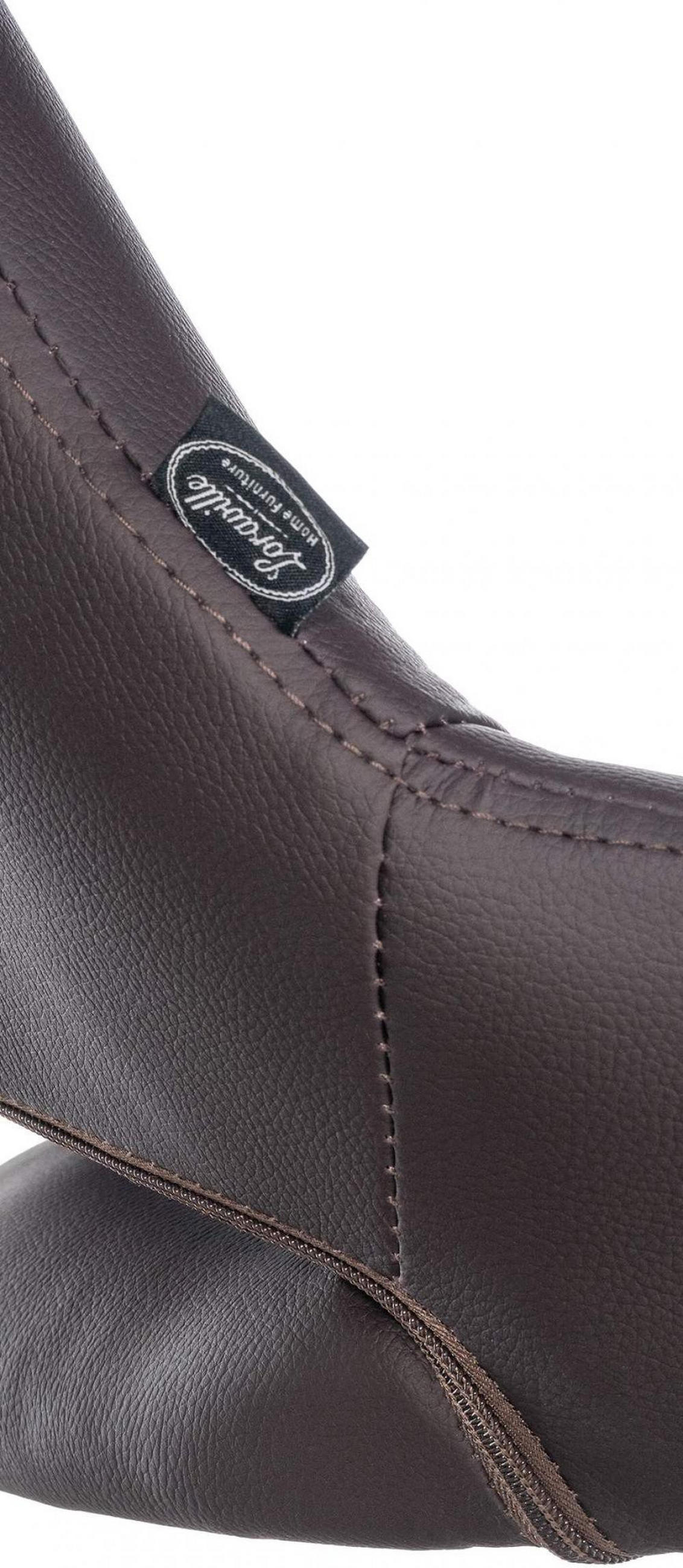 BARHOCKER Lederlook Braun - Weiß/Braun, Textil/Metall (47/85/48cm) - CLP