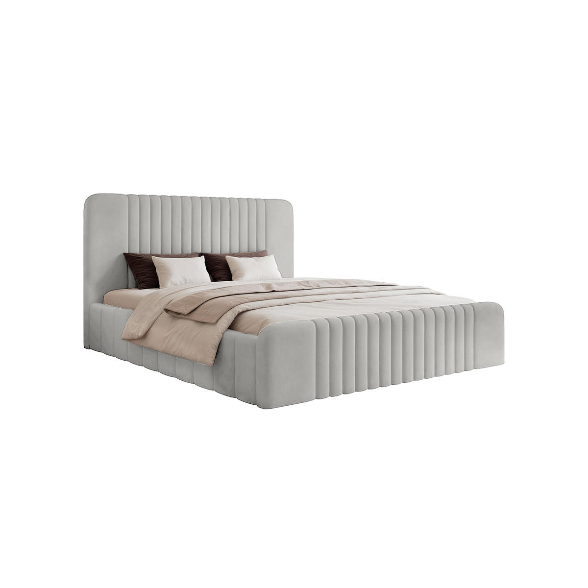 POLSTERBETT Pariotto 200x200 cm, Hellgrau - Hellgrau, Textil (200/200cm) - Fedve