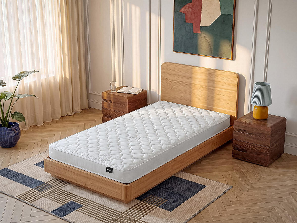 STANDARDMATRATZE - 1 Person - stoff - weiß Danae - Weiß, Textil (90/200cm) - Vente-Unique