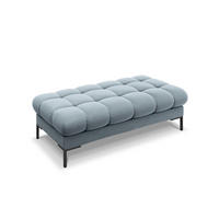 BANK Mamaia aus Samt hellblau 2 Sitzplätze - Hellblau, Textil (133/41/62cm) - Micadoni
