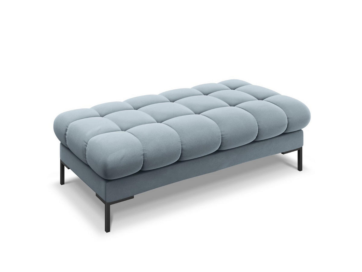 BANK Mamaia aus Samt hellblau 2 Sitzplätze - Hellblau, Textil (133/41/62cm) - Micadoni