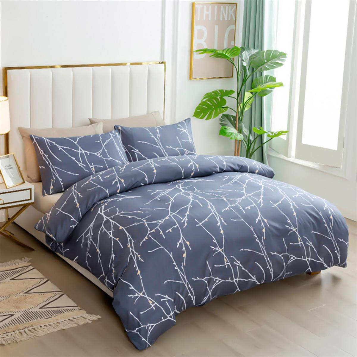 BETTWÄSCHE (Blau-Weiß) - Blau, Kunststoff (135/200cm) - Intirilife