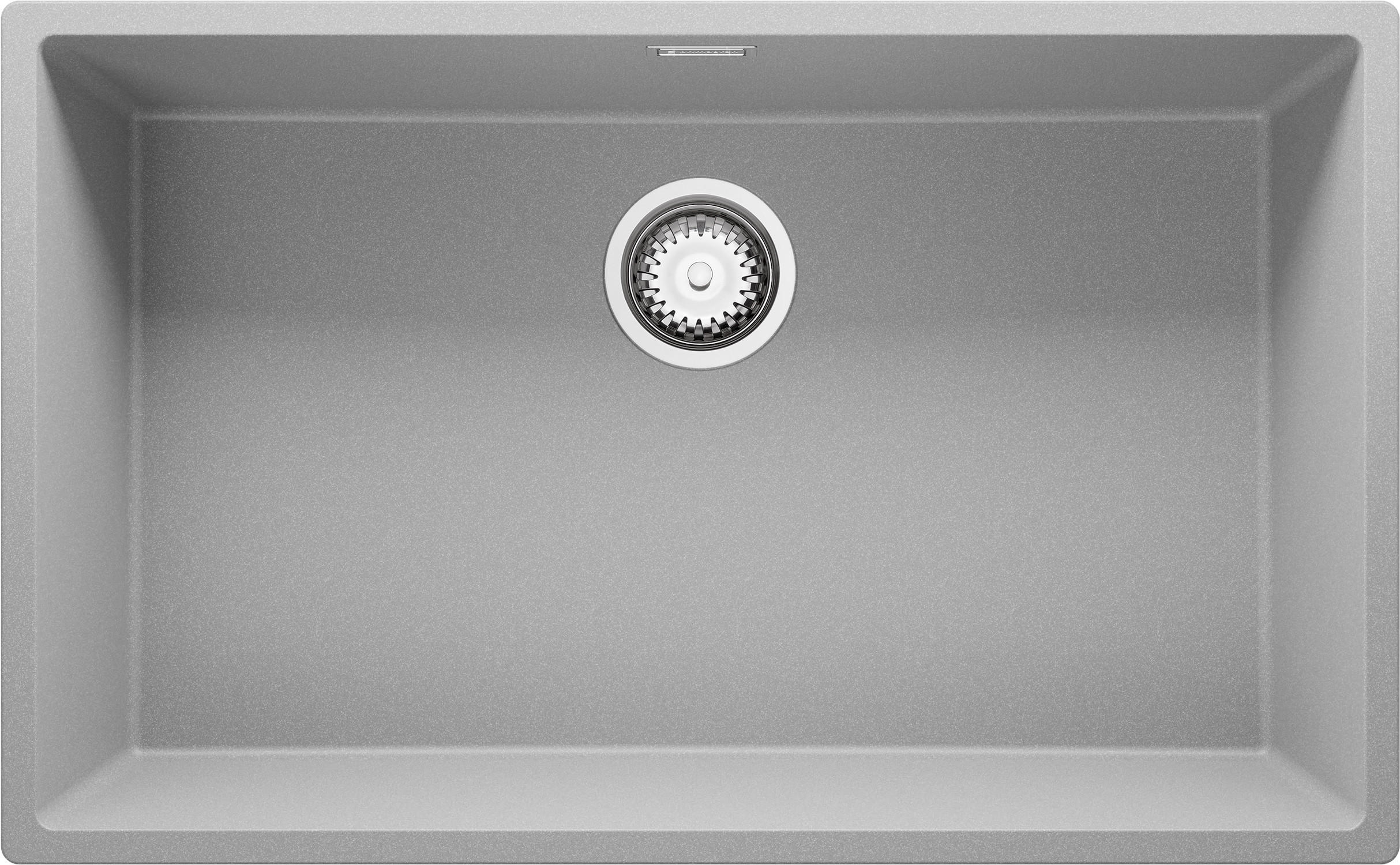 SPÜLBECKEN London Slim, 2-er set Grau 76/47 cm 1 Becken + Ablauf-Set ab 80er Unterschrank - Chromfarben/Grau, Kunststoff (76/20/47cm) - Primagran