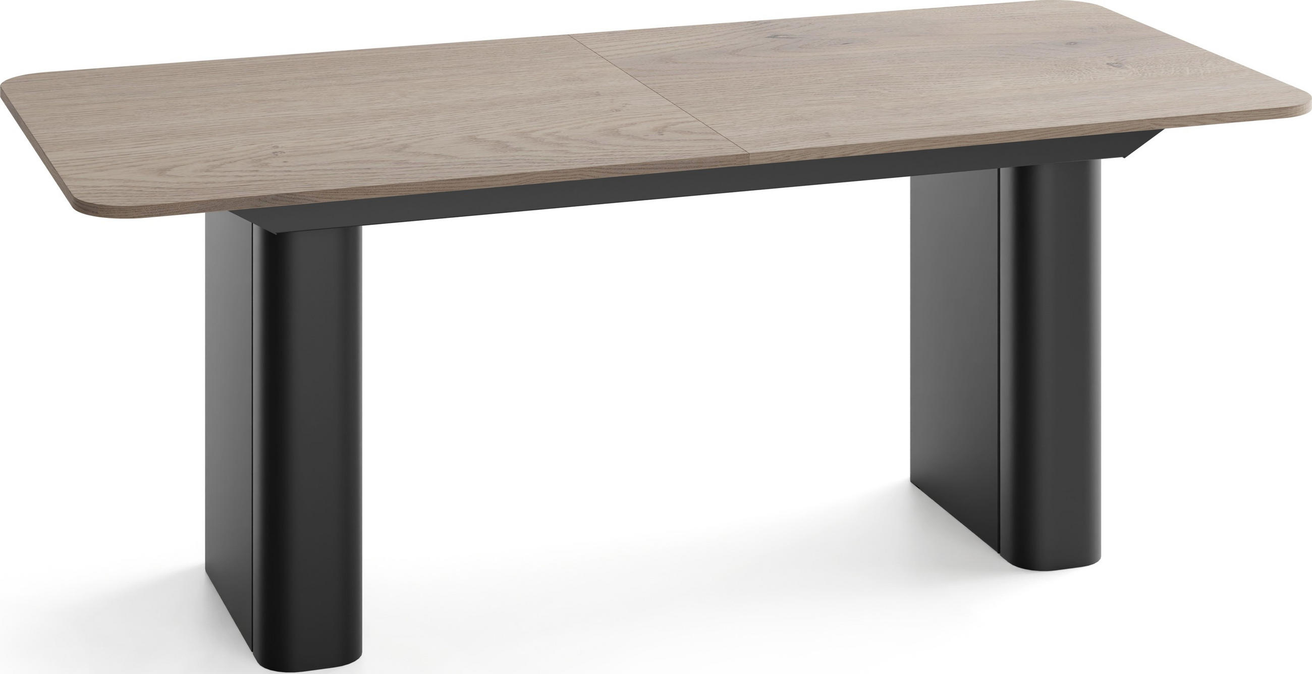 ESSTISCH Riven rechteckig ausziehbar verlängerbar mit Butterfly-Auszug, Eiche Braun 180-276/90/76 cm - Eichefarben/Schwarz, Holzwerkstoff/Metall (90/276/76cm) - WFL GROUP