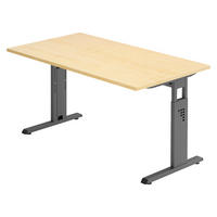 SCHREIBTISCH Serie-O 80/140/74 cm in Ahornfarben/Graphitfarben - Ahornfarben/Graphitfarben, Holzwerkstoff (80/140/74cm) - bümö
