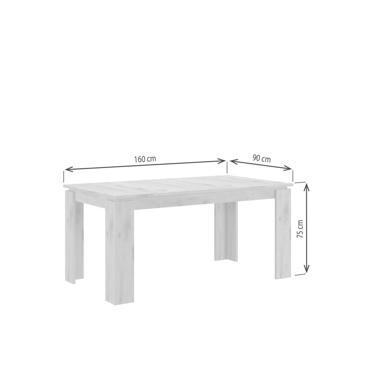 ESSTISCH Titan Tische in weiß Nachbildung - modernes Design - B/H/T: 160x76x90 cm - Weiß, Holzwerkstoff (90/160/76cm)