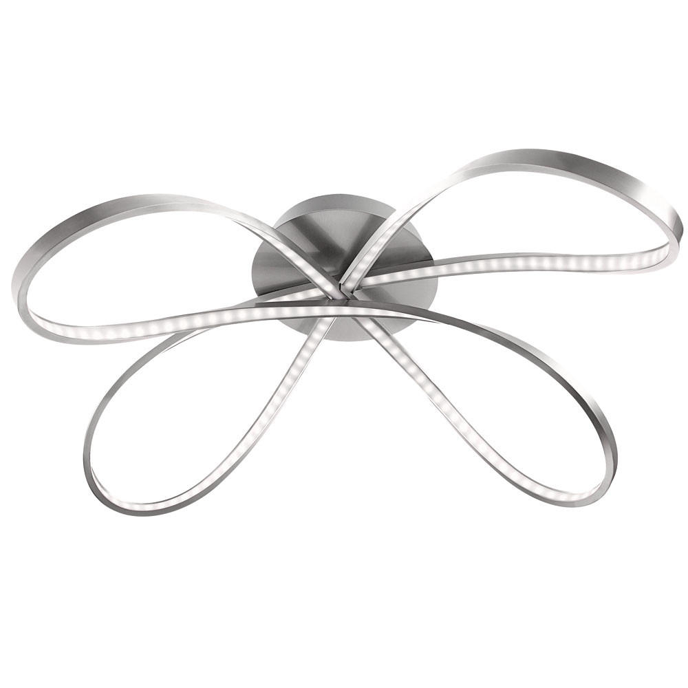 LED DECKENLEUCHTE Metall Silber - Silberfarben, Metall (75/65/23cm) - Globo Lighting