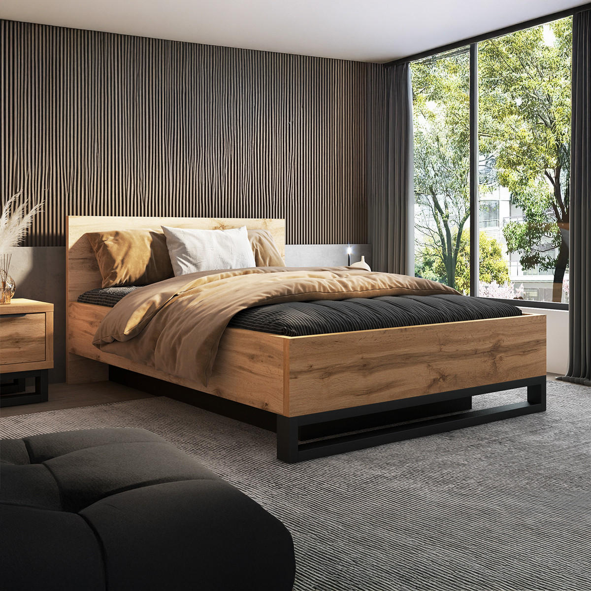 BOXSPRING POSTEL 140/200 Eden Dřevo - hnědá, kompozitní dřevo (140/200cm) - Petits-meubles