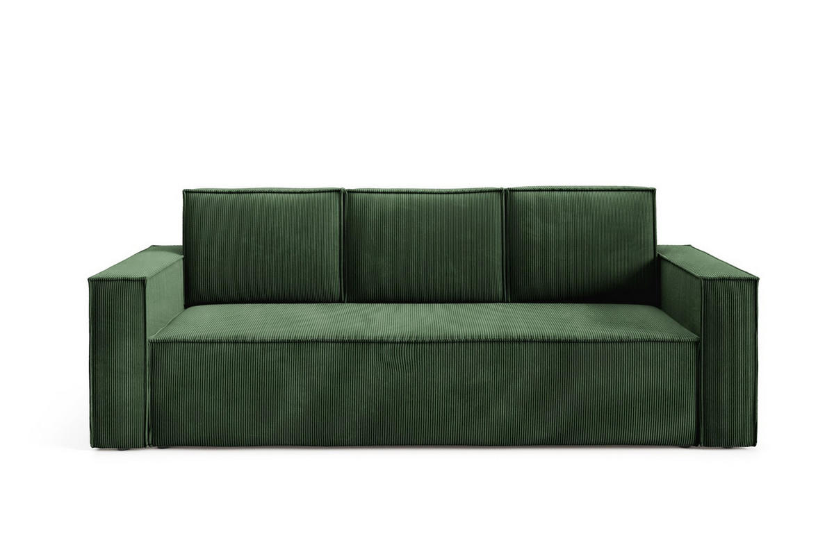 SOFA Roda Grün, Kordsofa mit Schlaffunktion - Grün, Holzwerkstoff/Textil (248/93/96cm) - Bettso