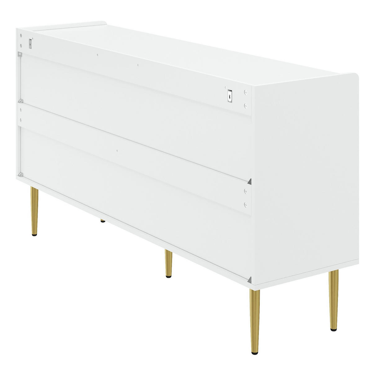 KOMMODE 140/38/75 cm aus MDF mit 4 Türen und verstellbaren Einlegeböden Weiß - Weiß, Holzwerkstoff (140/75/38cm) - Modenvie