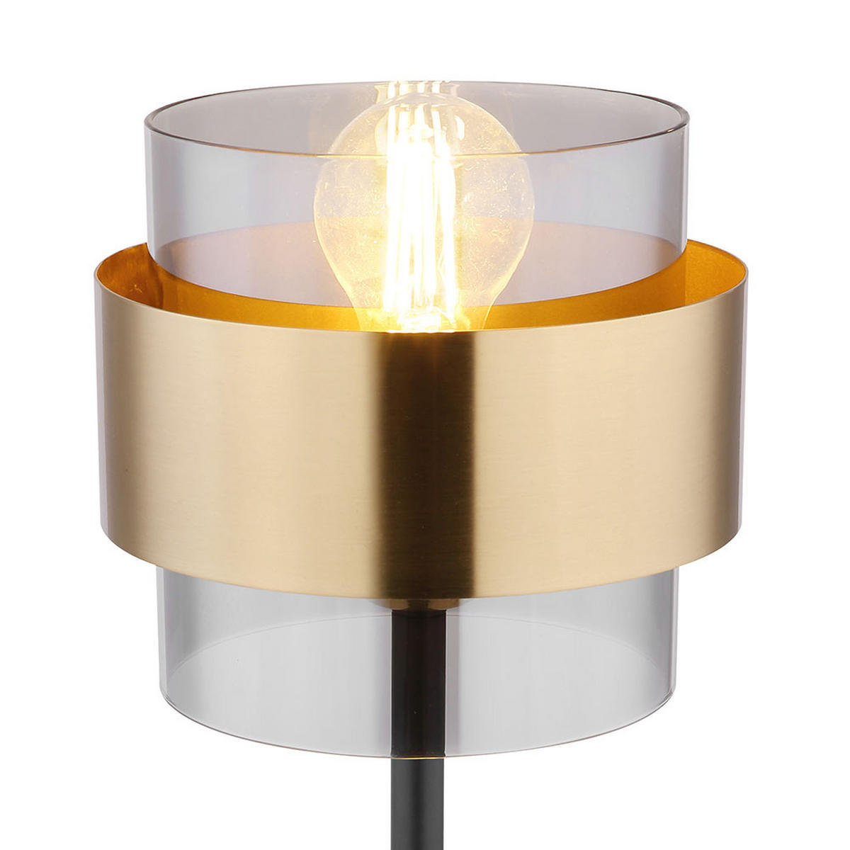 TISCHLEUCHTE Metall Glas Schwarz - Schwarz, Glas (18/18/47cm) - Globo Lighting