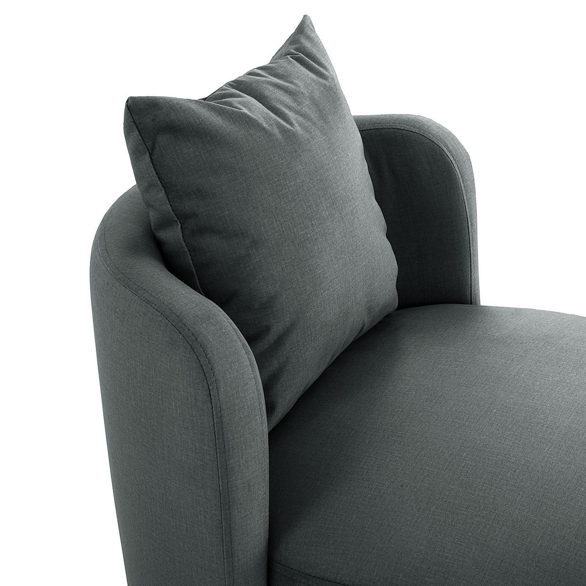SESSEL - Dunkelgrau/Schwarz, Textil/Metall (73/67/75cm) - home24