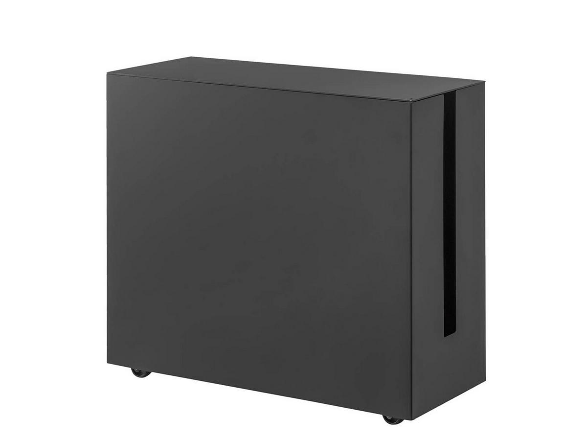 KABELBOX Tower schwarz 15/34/40 cm auf Rollen - Schwarz, Metall (40/15/34cm) - Yamazaki