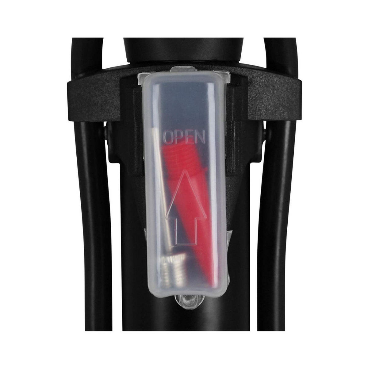 STANDLUFTPUMPE Schwarz, 11 Bar, Fahrradpumpe, Autoventil, Ballpumpe, Presta Ventil, Schrader Ventil, Luftdruckpumpe, Standpumpe, Sportzubehör - Schwarz, Metall (22/100/15.5cm) - Dunlop