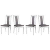 ESSZIMMERSTUHL - Set 4x Roma 12 weiss, zetta 302  - Hellgrau/Weiß, Holz (45/96/41cm) - Leaf Design