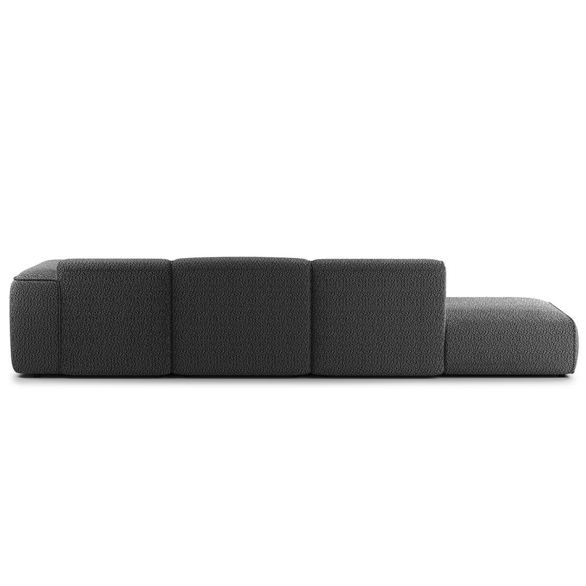 ECKSOFA mit Chaiselongue - Anthrazit/Schwarz, Kunststoff/Textil (290/173cm) - home24