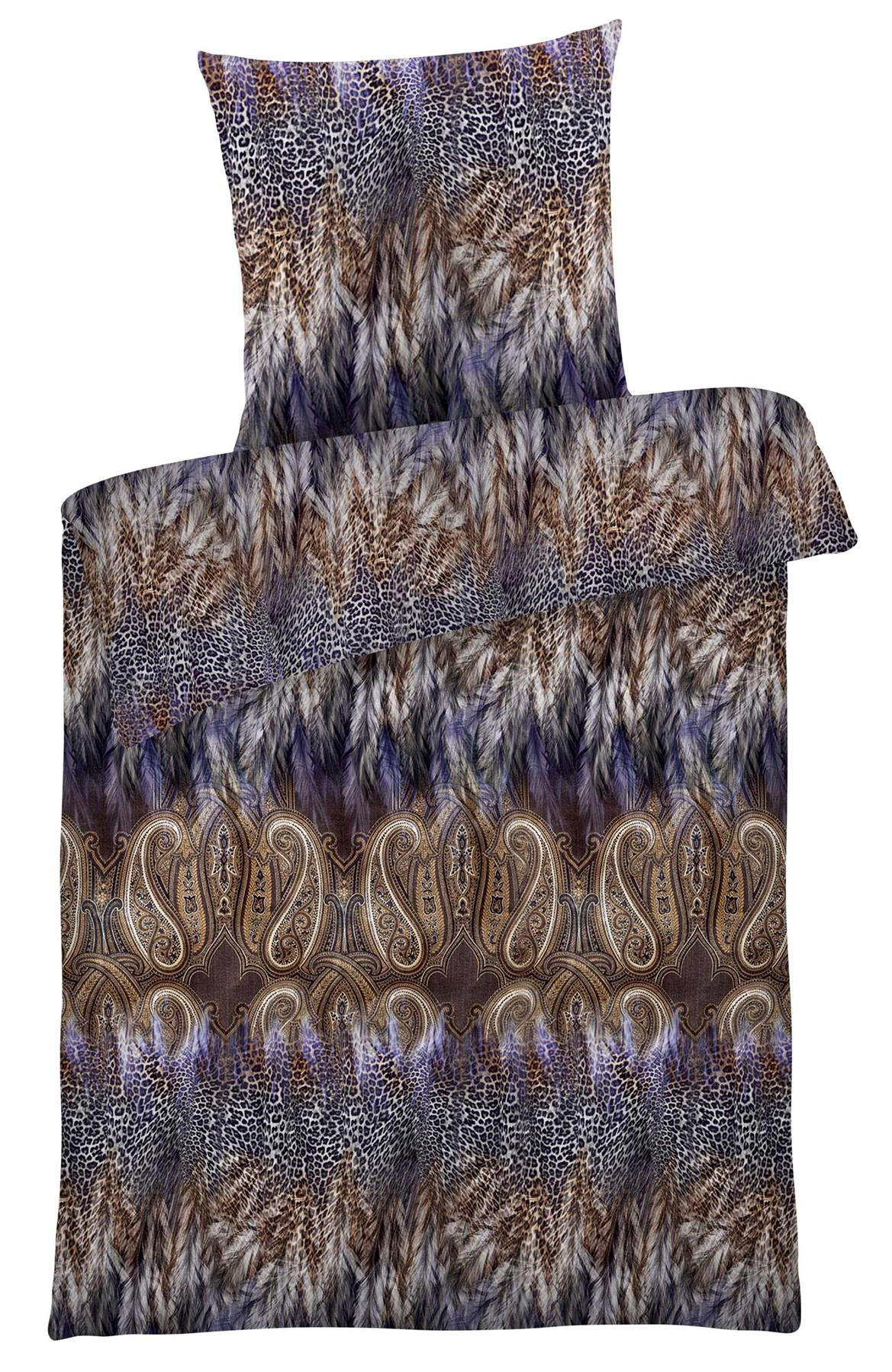 MAKO-SATIN-BETTWÄSCHE 155x220 Bettbezug Baumwolle Feder Lila - Made in Germany - Lila, Textil (155/220cm) - Carpe Sonno