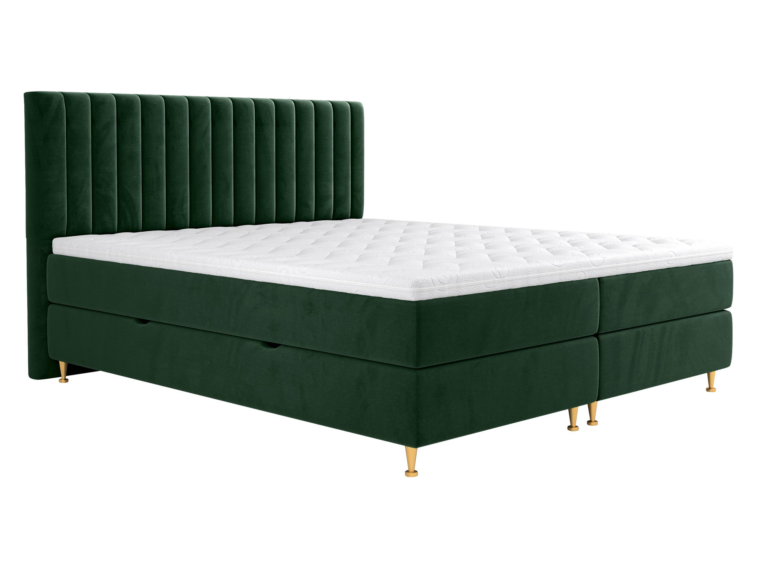 BOXBETT Elegance - Goldfarben/Grün, Holz/Textil (180/200cm) - MIRJAN24