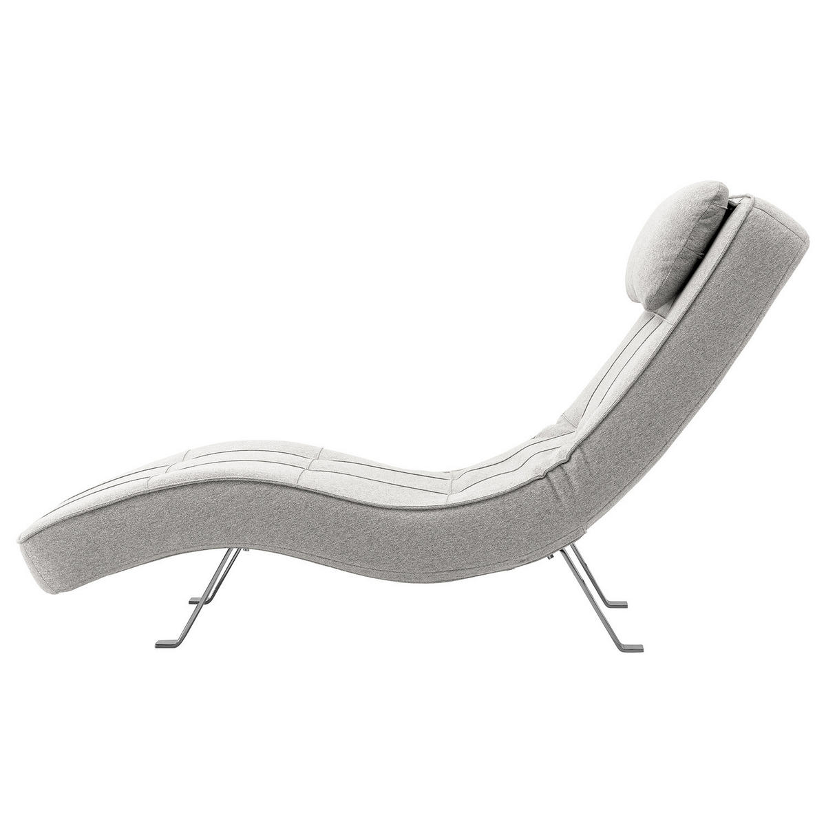 RELAXLIEGE - Chromfarben/Hellgrau, Textil/Metall (70/80/170cm) - home24