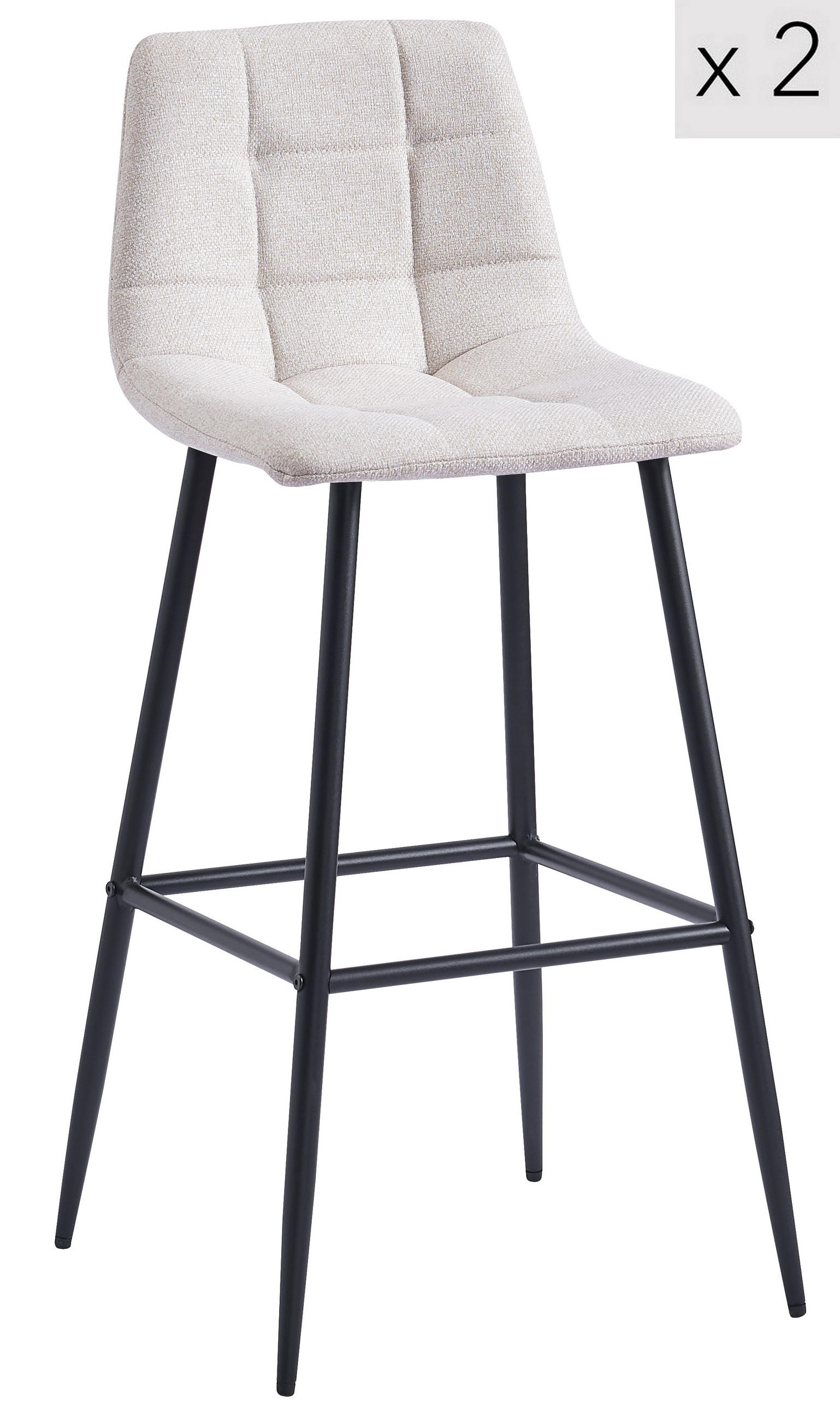 BARHOCKER 2er-Set Metall Beige - Beige, Metall (46.5/102/46.5cm) - Nordlys