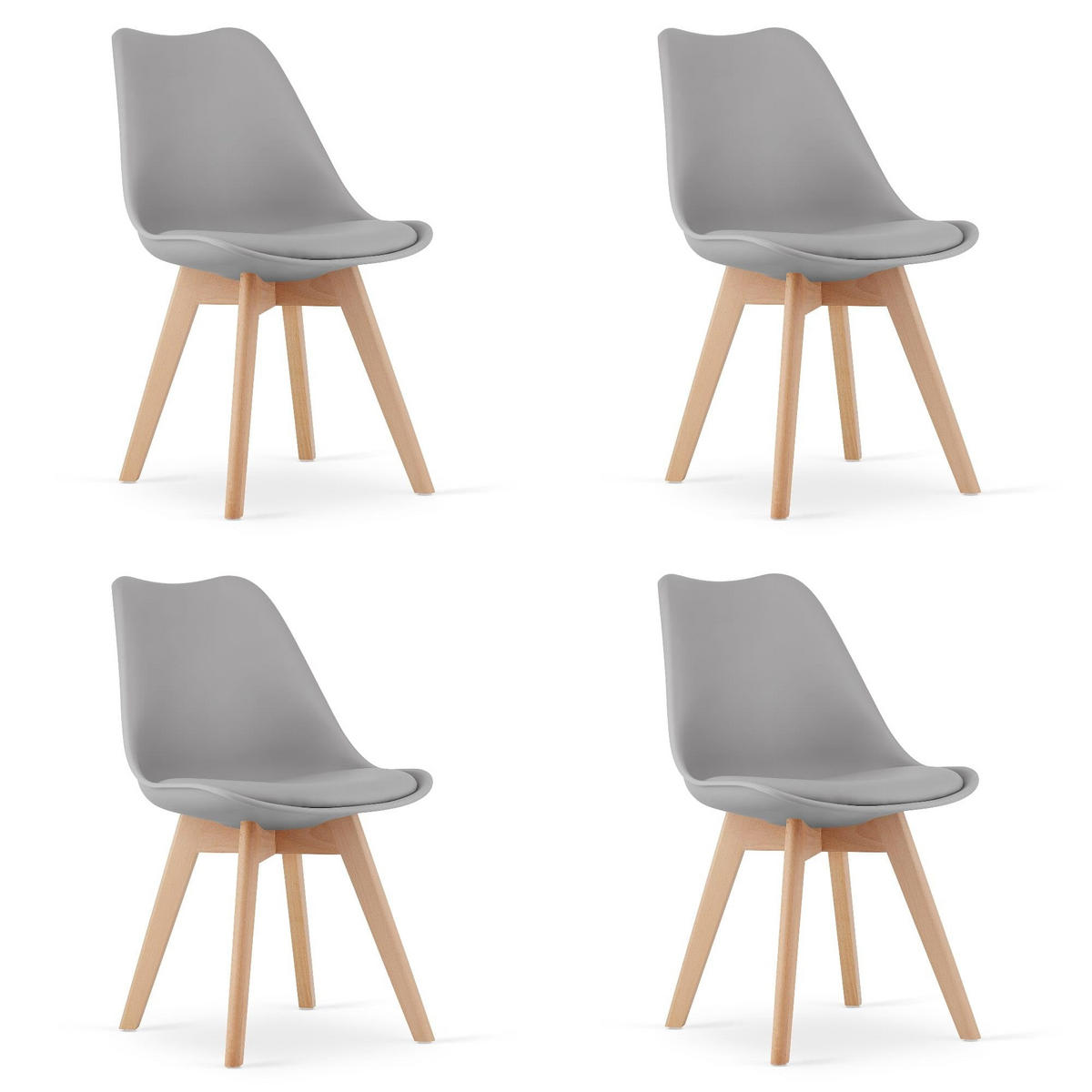 ESSZIMMERSTUHL 4er Set Grau - Grau, Textil (46/84/43cm) - Best For Home