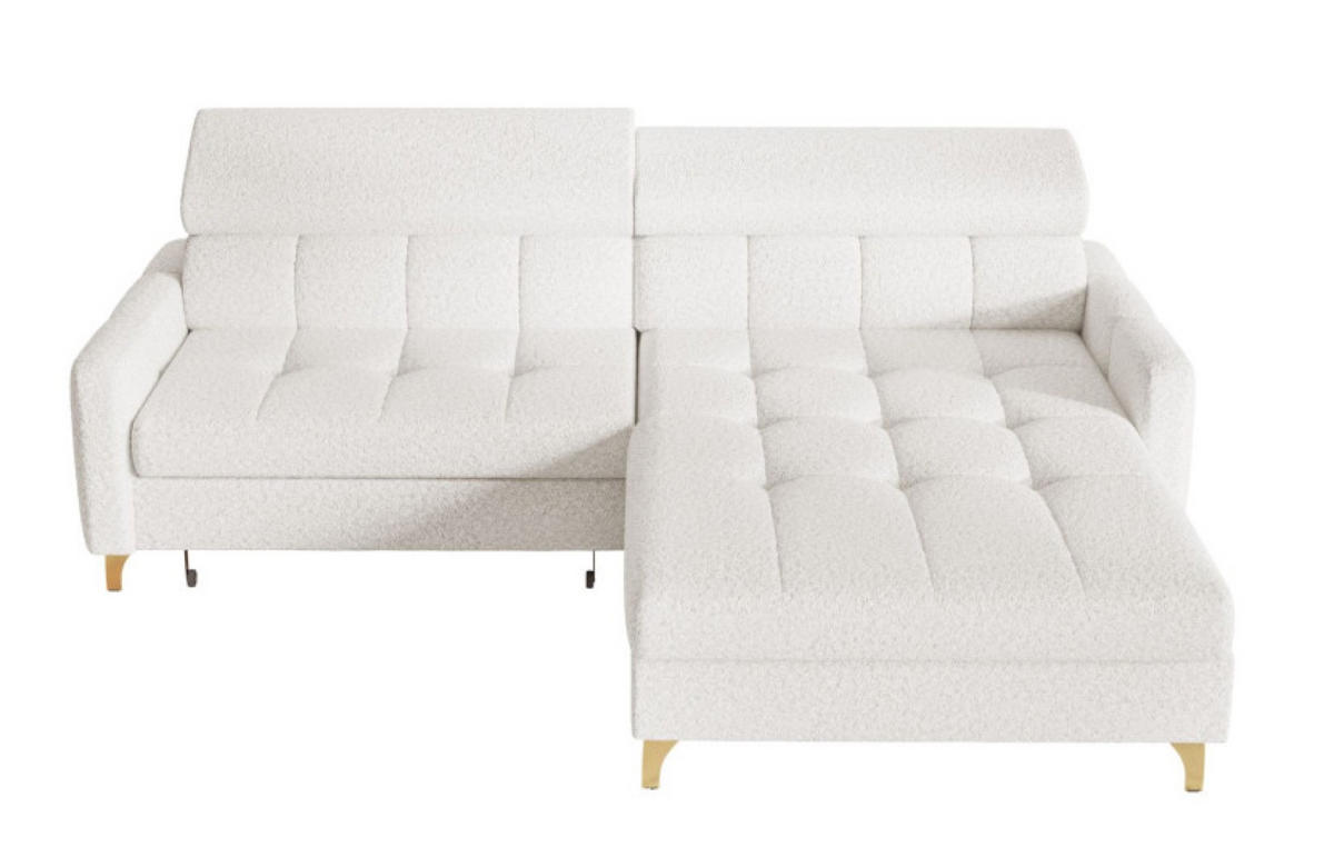 ECKSOFA Milch BAMBINO Mit Verstellbaren Kopfstützen Rechts - Weiß, Textil (174/223cm) - Sepro Meble