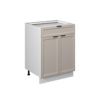 KÜCHENUNTERSCHRANK Fame-Line GrauBeige 60 cm mit Schublade, ohne AP - Weiß/Grau, Holzwerkstoff (60/82/51.6cm) - Vicco