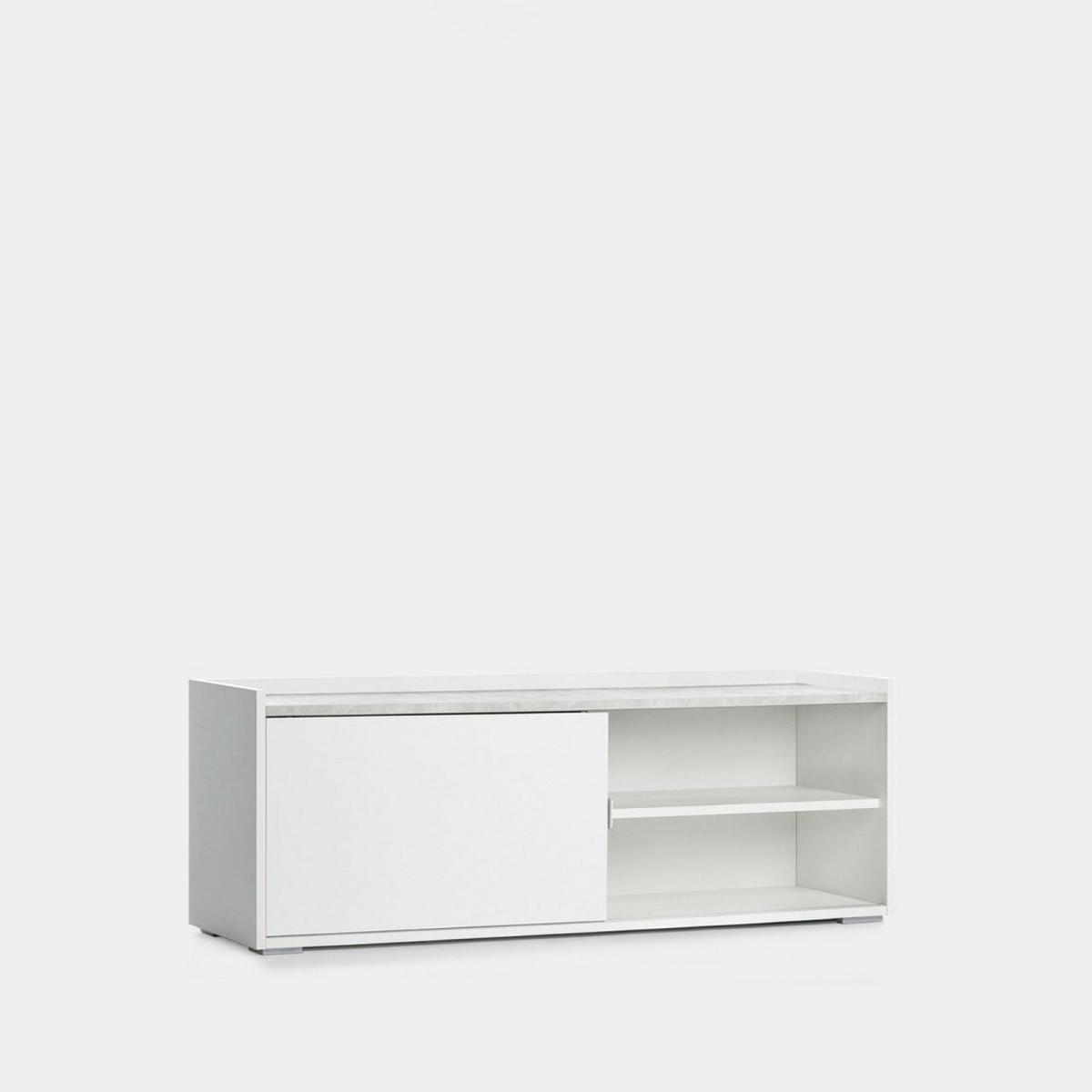 TV-ELEMENT Siena Weiß 140 cm x 51 cm - Weiß, Holzwerkstoff (140/51/41cm)