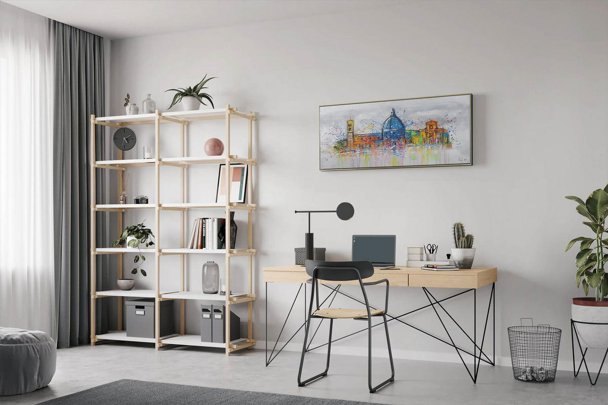 ACRYLBILD HANDGEMALT 120/60 cm - Multicolor/Grau, Holz/Textil (1.7/60cm) - KUNSTLOFT