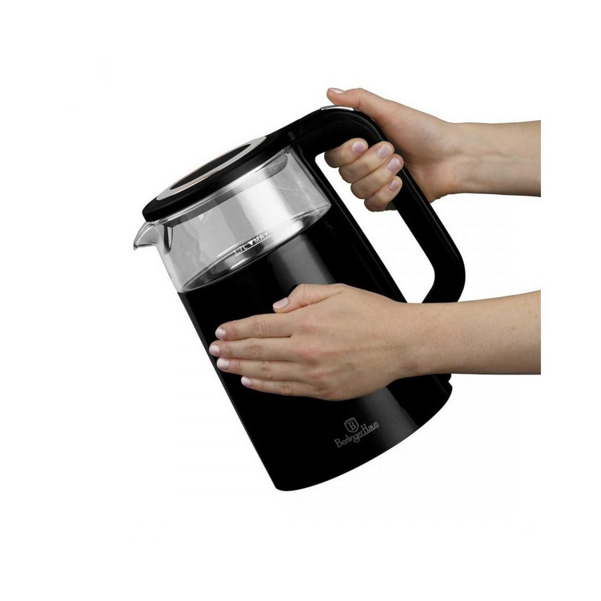 WASSERKOCHER ELEKTRISCH Schwarz 21/15/23 cm BH9476 - Schwarz, Glas (15/23/21cm) - Berlinger Haus