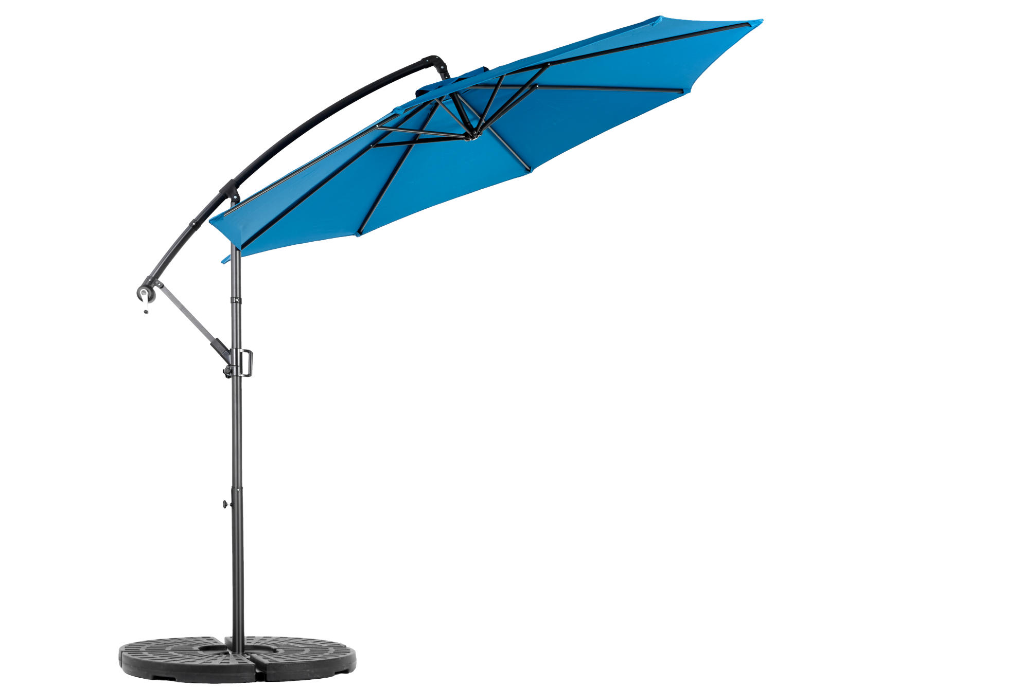 AMPELSCHIRM aus Stahl 294x294x250 cm in Dunkelblau mit Kurbel & Neigefunktion - Dunkelblau, Metall (294/294cm) - Modfu