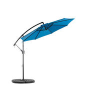 AMPELSCHIRM aus Stahl 294x294x250 cm in Dunkelblau mit Kurbel & Neigefunktion - Dunkelblau, Metall (294/294cm) - Modfu