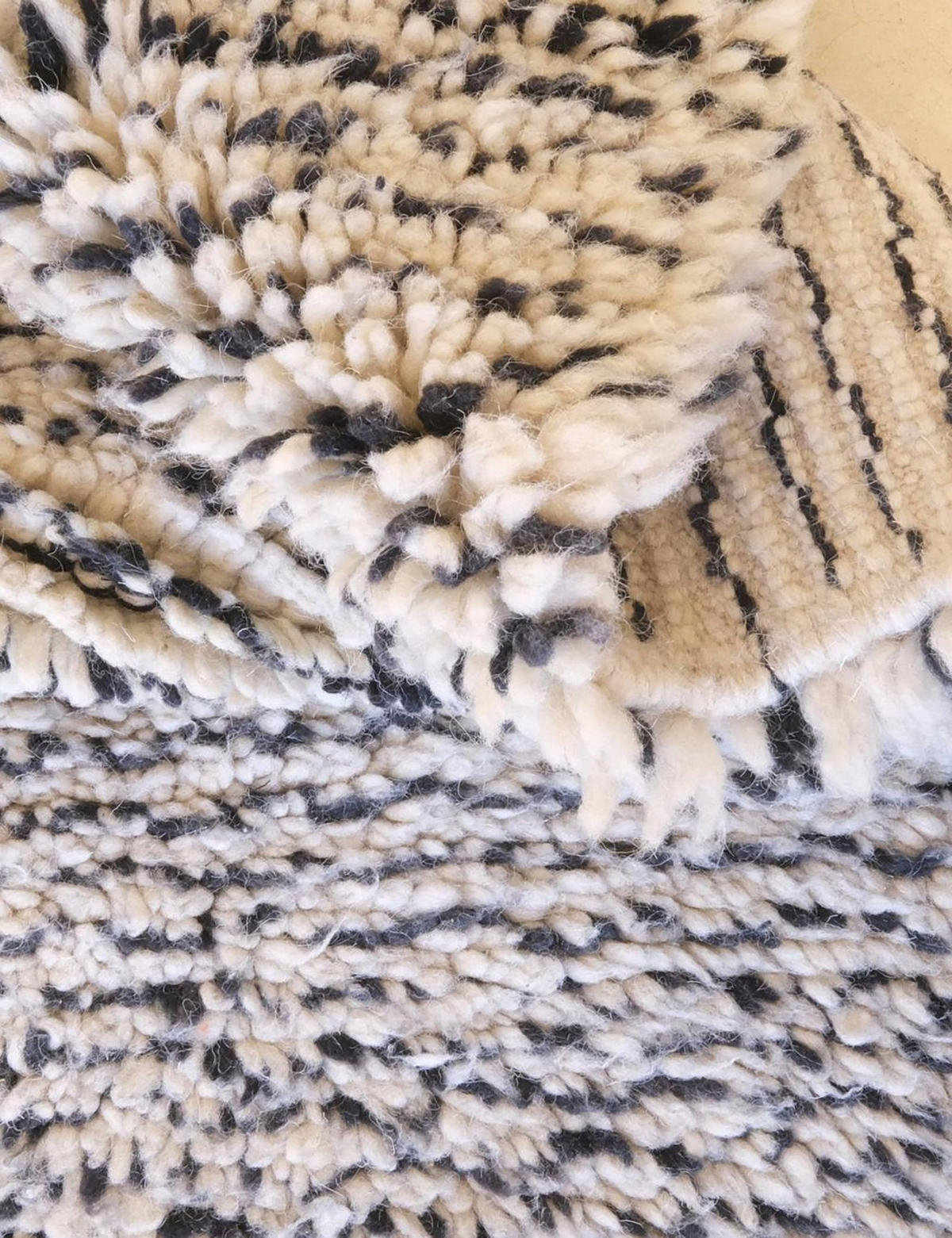 BERBERTEPPICH aus reiner Wolle 112x 133 cm - Weiß, Naturmaterialien (112/133cm) - AFK Living